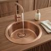 Pure.Sink Rondo Copper Round Sink—Flush-Mount, Under-Mount, and Over-Mount, 37 cm PRN38-62